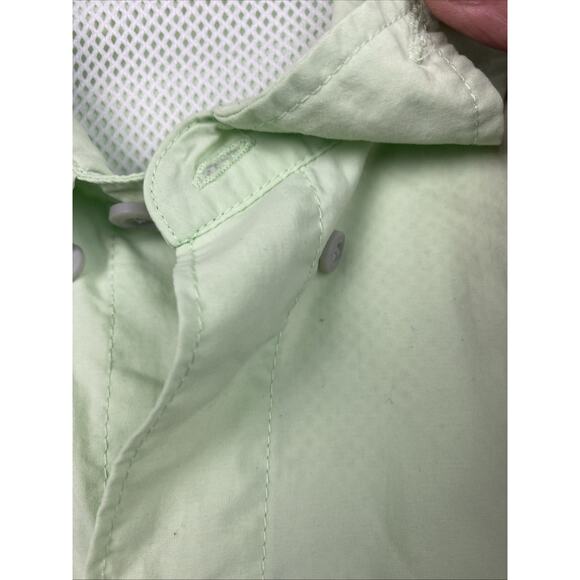 Columbia PFG Men 2X/2TF Lime Green Pocket Vented Short Sleeve Button Up Shirt - Picture 11 of 11